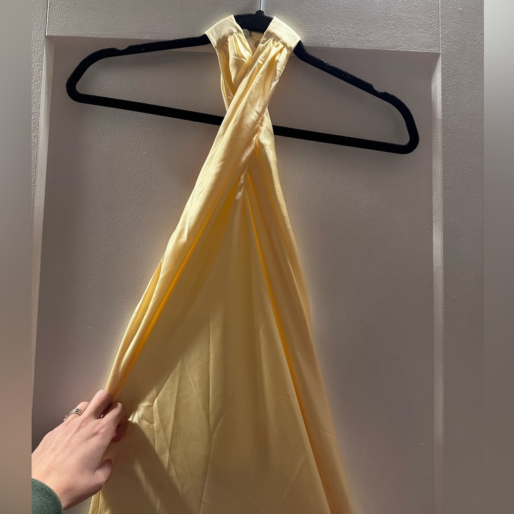 SHOW ME YOUR MUMU - Jasmine Halter Maxi Dress Pale Yellow size XS - Picture 5 of 8